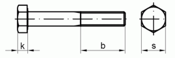 Sechskantschraube(n) mit Schaft M 6 x  40, Kl.  8.8 DIN 931 (ISO 4014), blank - schwarz